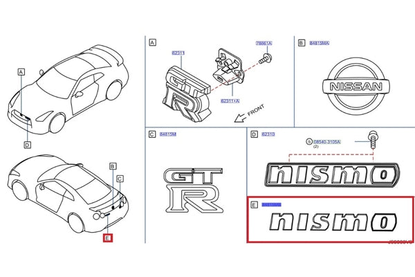 NISSAN Nismo Logo Rear Emblem - R35 GTR ##663192188