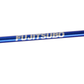 Close-up of FUJITSUBO branding on the EXH+ Hood Support rod in blue titanium finish for Skyline BNR34 exterior upgrade.
