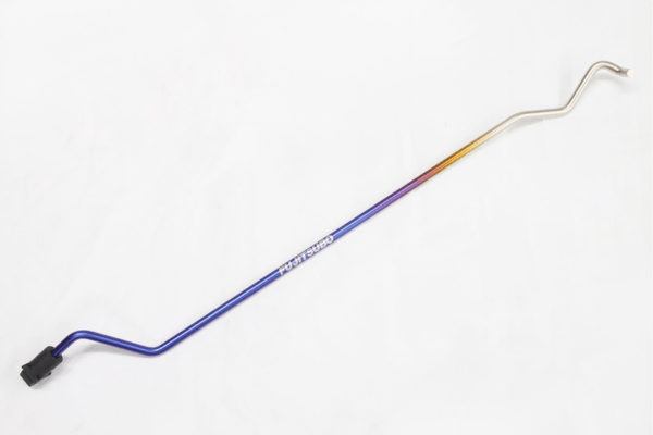 FUJITSUBO EXH+ Hood Support for Civic Type R FL5 in titanium with burnt color gradation, lightweight 160g, 600mm length, part# 759101016