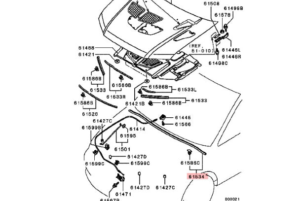 Уплотнитель заднего капота Mitsubishi - Lancer Evo 7/8/6 CT9A ##868101072 