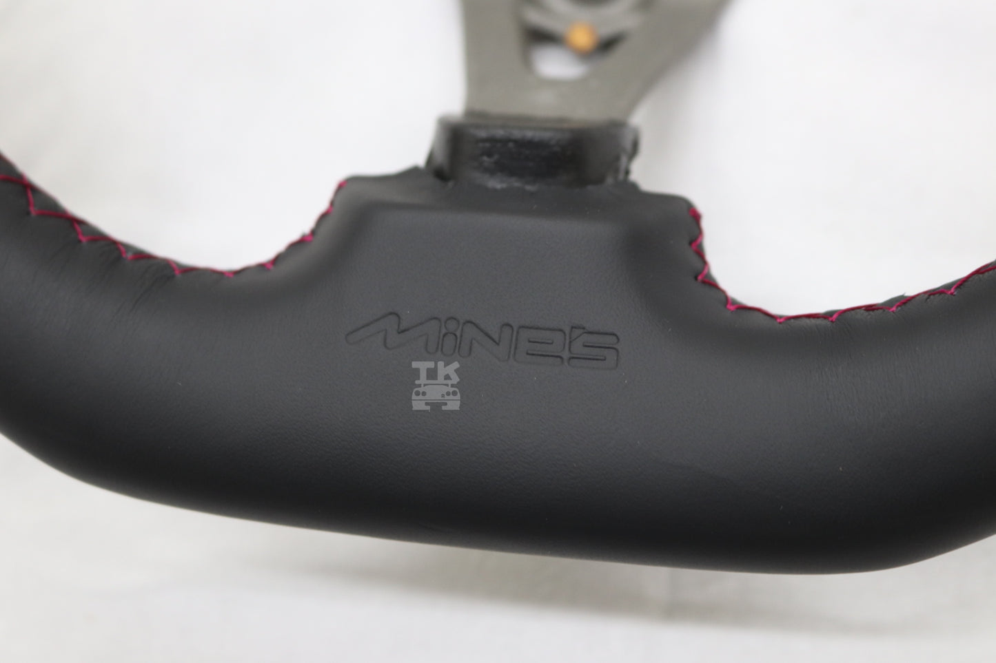 MINE'S Leather D-Shape Steering Wheel Red Stitch - BNR34 #875111001
