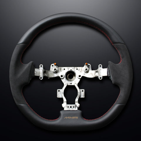Кожаный руль MINE'S с красной строчкой - R35 GTR ##875111033 