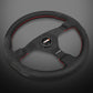 MINE'S R-S Leather 350mm Steering Wheel - Round Shape ##875111037