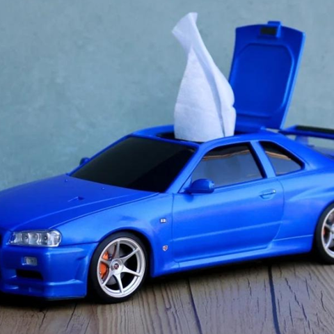 Wet Wipes / Small Tissue Case Skyline BNR34- Blue