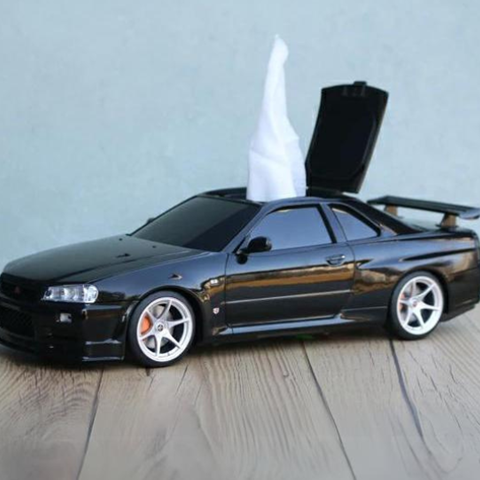 Wet Wipes / Small Tissue Case Skyline BNR34 - Black