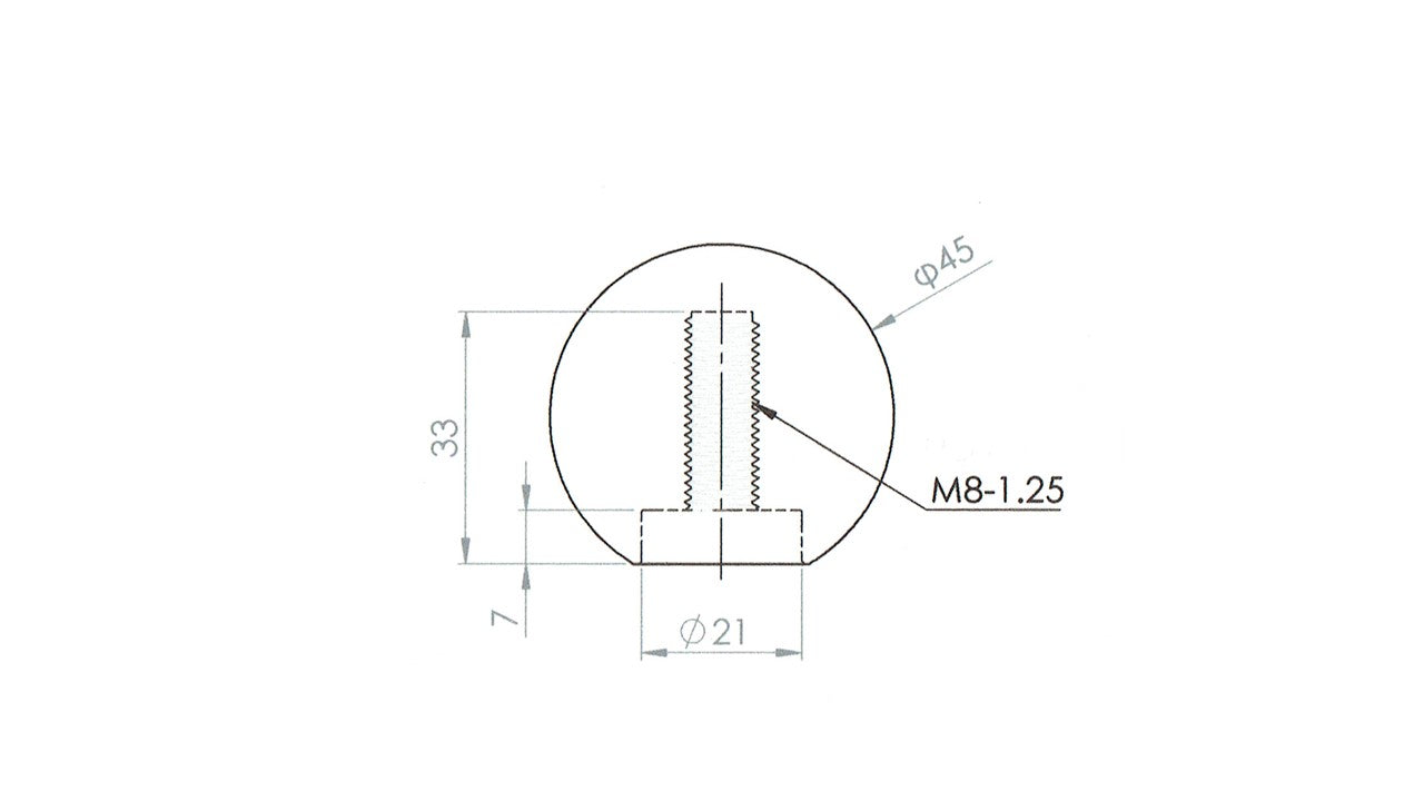 ARC Brazing Circular Mirror Finish Titan Shift Knob M8 x P1.25 ##140111049