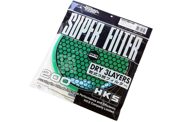HKS Super Power Flow Reloaded Replacement Air Filter 200mm Green Dry #213121040