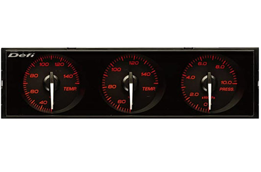 Defi DIN-Gauge Style21 Triple Meter Face Combination - Red x White ##591161096