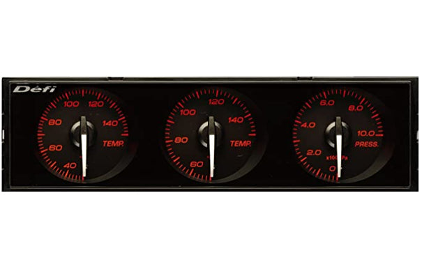 Комбинация из трех циферблатов Defi DIN-Gauge Style21 - красный x белый ##591161096 