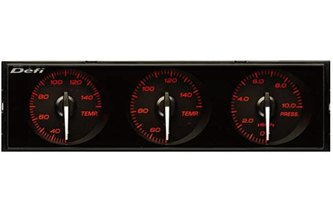 Комбинация из трех циферблатов Defi DIN-Gauge Style21 - красный x белый ##591161096 