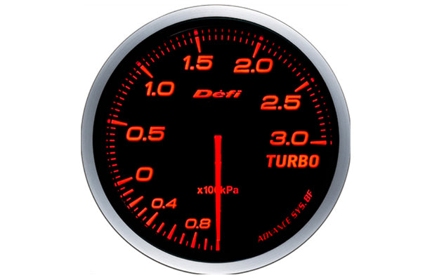 Измеритель давления наддува Defi Advance BF Turbo Gauge - янтарно-красный 3,0 бар ##591161098 