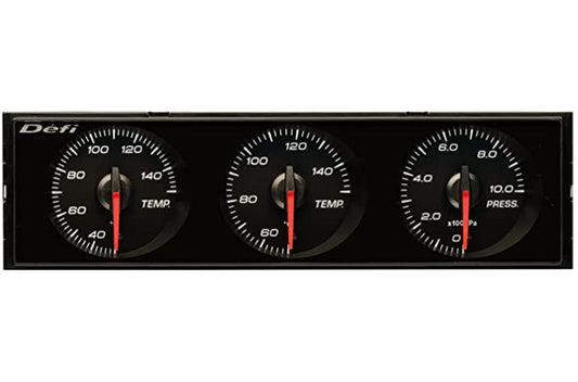 Defi DIN-Gauge Style21 3 Meter Combination - White x Red ##591161145