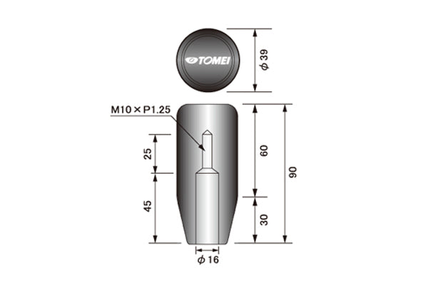TOMEI POWERED Duracon Shift Knob - Long Type M10 x P1.25