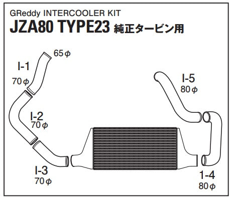 TRUST Greddy Intercooler Kit Front Mount TYPE23F with OEM Turbine - JZA80 ##618121189 - Trust Kikaku