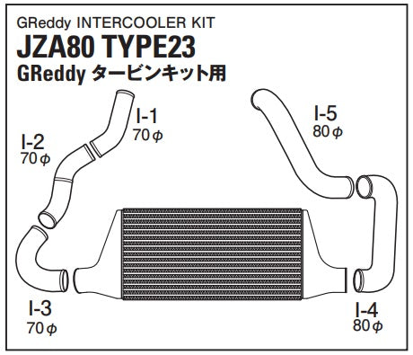 TRUST Greddy Intercooler Kit Front Mount TYPE23F with GReddy Turbine - JZA80 ##618121190 - Trust Kikaku