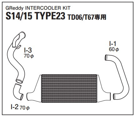 TRUST Greddy Intercooler Kit Front Mount for TD06 T67 TYPE23F - S14 S15 ##618121200 - Trust Kikaku