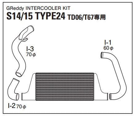TRUST Greddy Intercooler Kit Front Mount for TD06 T67 TYPE24F - S14 S15 ##618121202 - Trust Kikaku