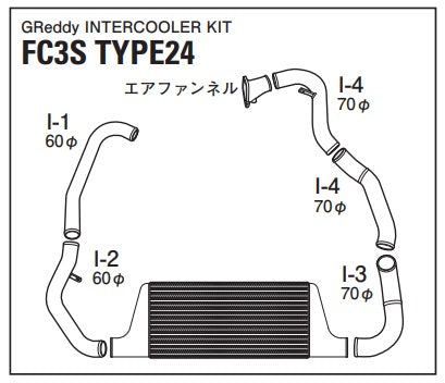 TRUST Greddy Intercooler Kit Front Mount TYPE24F - FC3S ##618121217 - Trust Kikaku