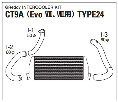 TRUST Greddy Intercooler Kit Front Mount TYPE24F - CT9A EVO VII VIII ##618121221 - Trust Kikaku