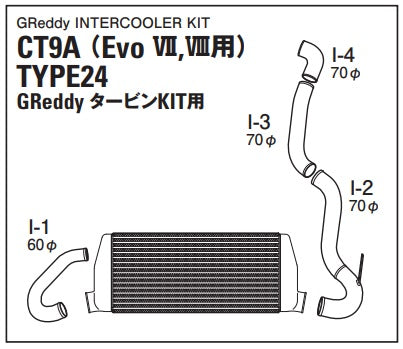 TRUST Greddy Intercooler Kit Front Mount for GReddy Turbine Kit TYPE24F - CT9A EVO VII VIII ##618121222 - Trust Kikaku