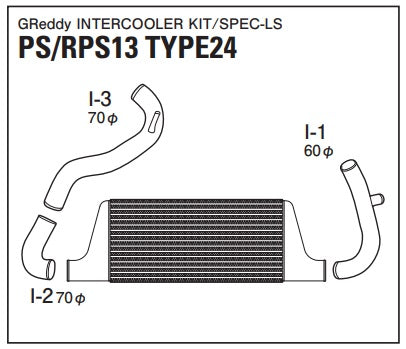 TRUST Greddy Spec-LS Intercooler Kit Front Mount TYPE24F - PS13 RPS13 ##618121436 - Trust Kikaku