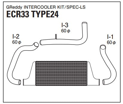 TRUST Greddy Spec-LS Intercooler Kit Front Mount TYPE24F - ECR33 ##618121438 - Trust Kikaku