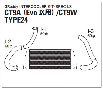 TRUST Greddy SPEC-LS Intercooler Kit Front Mount for OEM Turbine TYPE24F - Evo IX CT9A ##618121448 - Trust Kikaku