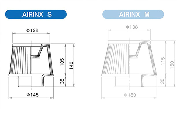 GReddy Airinx S  Air Filter Element - 50 or 60mm outlet ##618121691