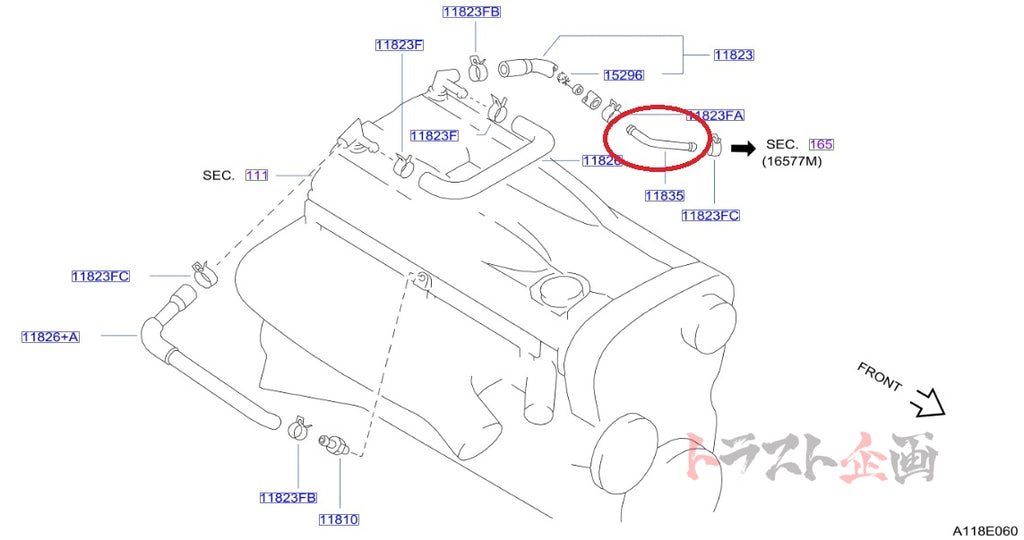 NISMO Heritage Blow By Gas Hose - BNR32 ##660121967 - Trust Kikaku