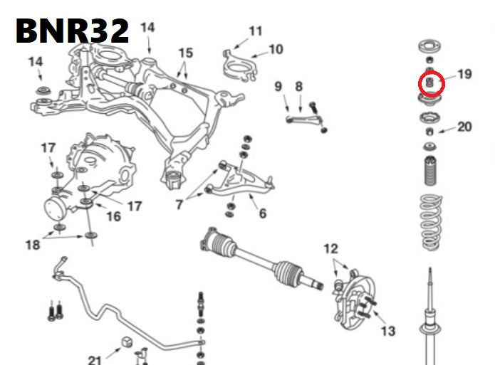 NISMO Reinforced Upper Mount Bush - Upper Side - Repair Parts S14 S15 Z32 BNR32 BCNR33 BNR34 ##660131458