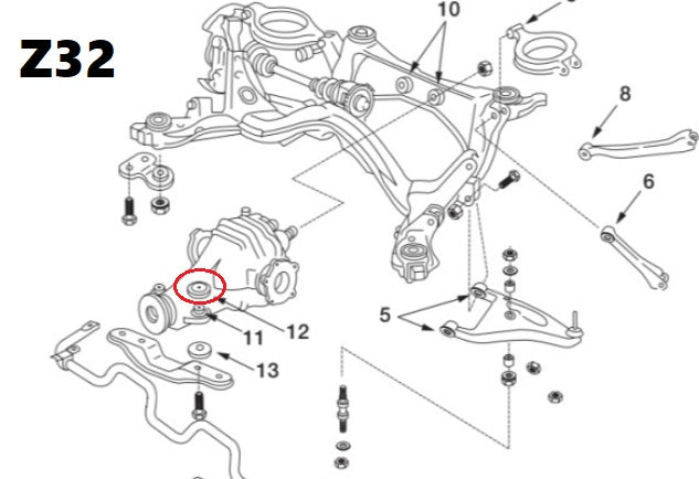 Усиленная втулка стопора крепления дифференциала NISMO - Silvia S14 S15 Skyline BNR32 BCNR33 BNR34 ##660151478 