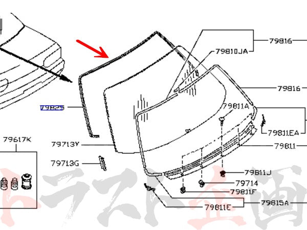 NISSAN Rear Window Molding Fastener - BNR32 #663101062