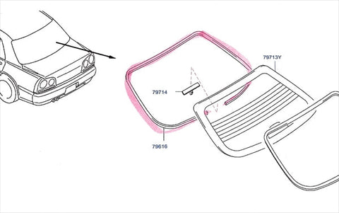 NISSAN Rear Window Inner Weatherstrip - Skyline R34 BNR34 #663101755 NISSAN