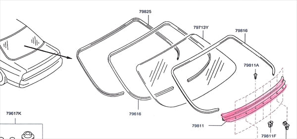 Nissan Rear Window Lower Molding - Skyline R33 BCNR33 #663101778 NISSAN