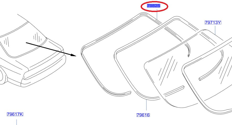 Nissan Rear Window Inner Molding - R33 4 Doors (1993/08-1995/01) ##663101786