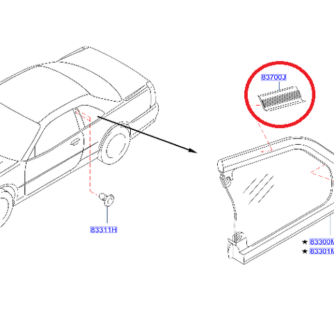 Крепление бокового окна NISSAN - BNR34 #663101835