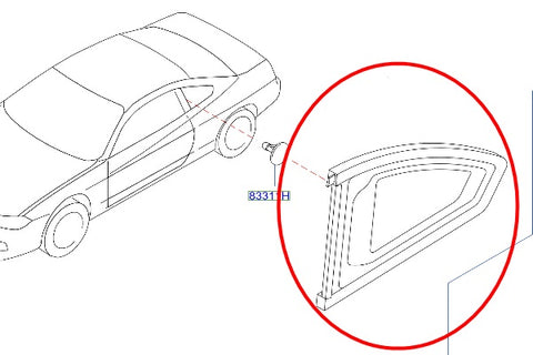 Заднее боковое стекло NISSAN LHS - S15 ##663101897 