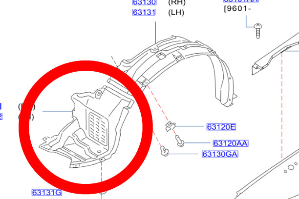 NISSAN Fender Liner Front LHS Passenger Side - R33 #663101922