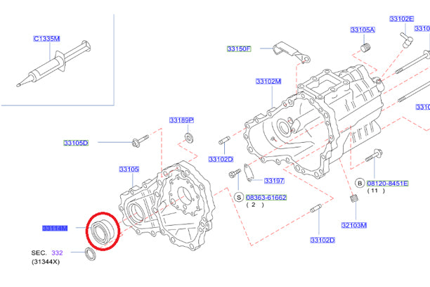 NISSAN Transfer Case Output Shaft Seal - Skyline BNR32 BCNR33 BNR34 #663151625