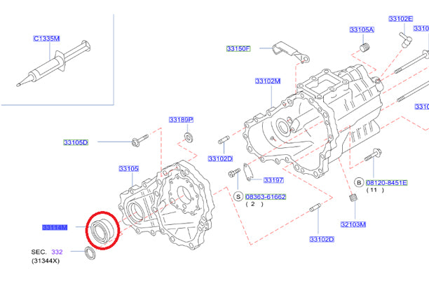 Сальник выходного вала раздаточной коробки NISSAN - Skyline BNR32 BCNR33 BNR34 #663151625 