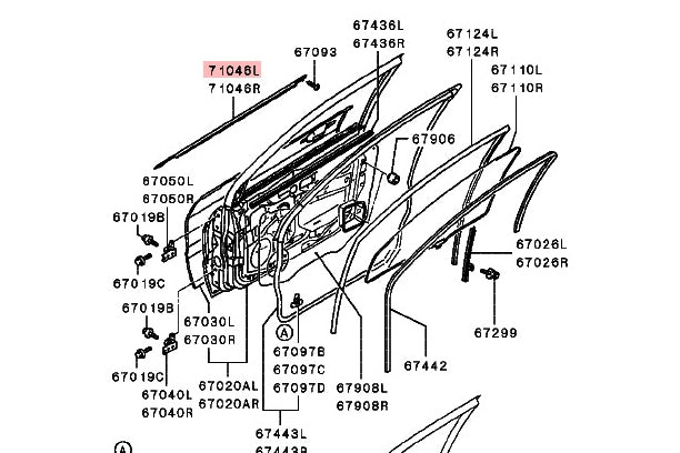 Дверной молдинг Mitsubishi LH - Lancer Evo 7/8/9 CT9A ##868101029 