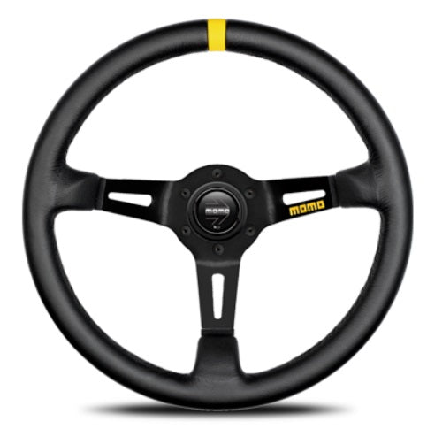 MOMO Steering Wheel MOD.08 Leather/Black Spoke ##872111042