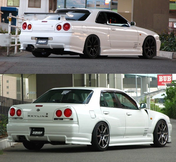 URAS Type-R Rear Half Bumper - Skyline R34 4Dr ##901101057