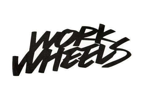 Черная наклейка на колесо WORK 