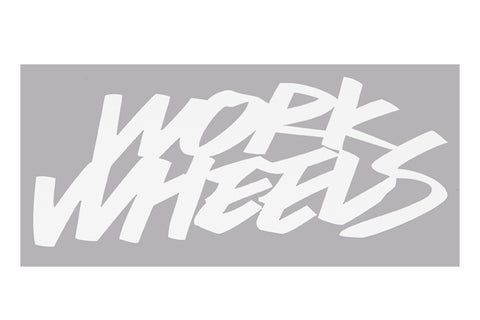 Белая наклейка на колесо WORK 