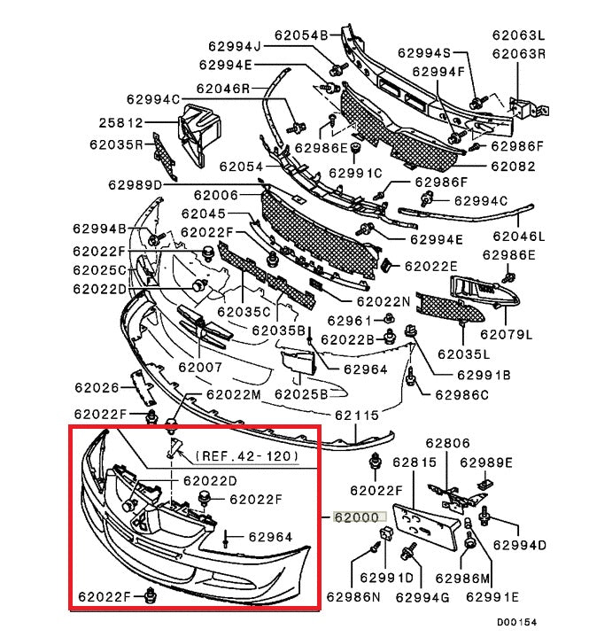 Передний бампер Mitsubishi неокрашенный - Evo 8 CT9A ##868101021 